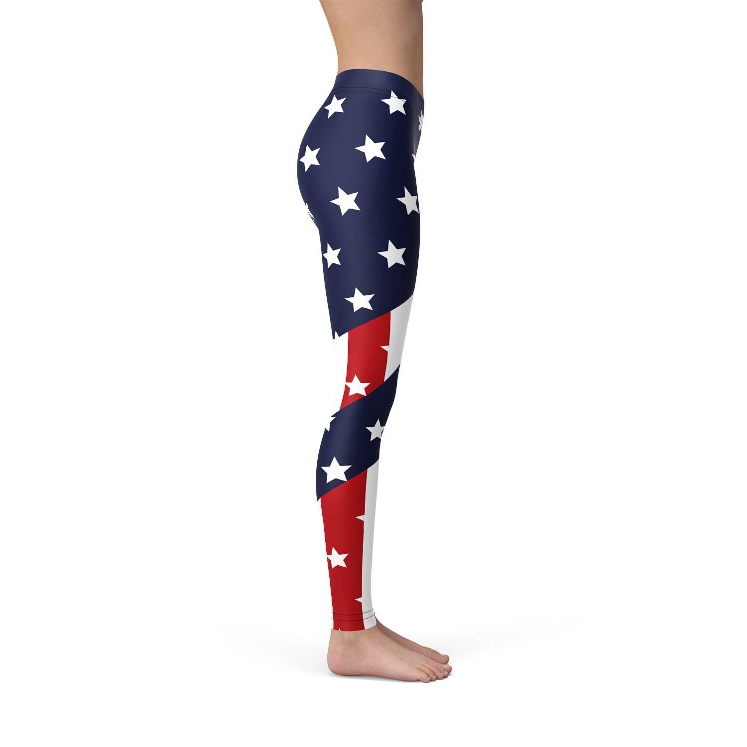 Womens American Flag Leggings - BelleHarris