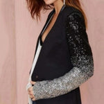 Womens Blazer with Sequins Sleeve - BelleHarris