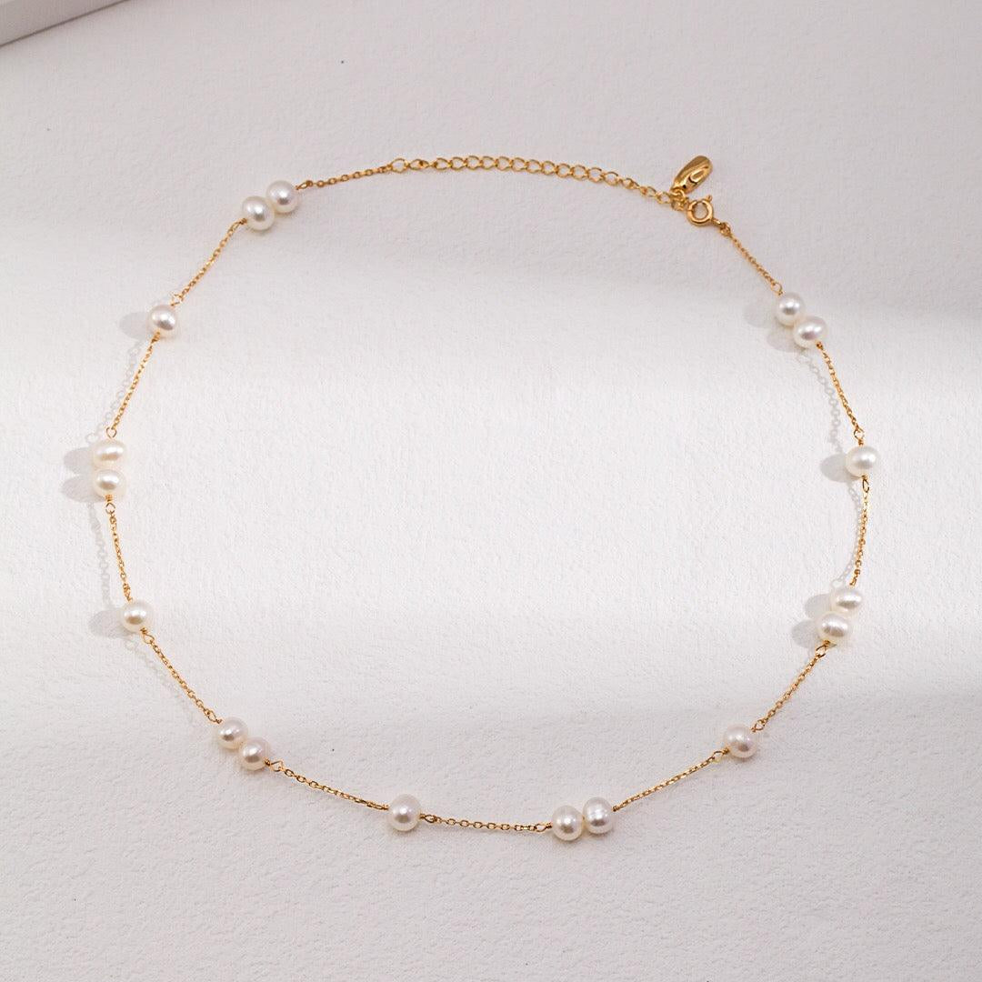 Dainty Freshwater Pearl Choker Necklace - BelleHarris