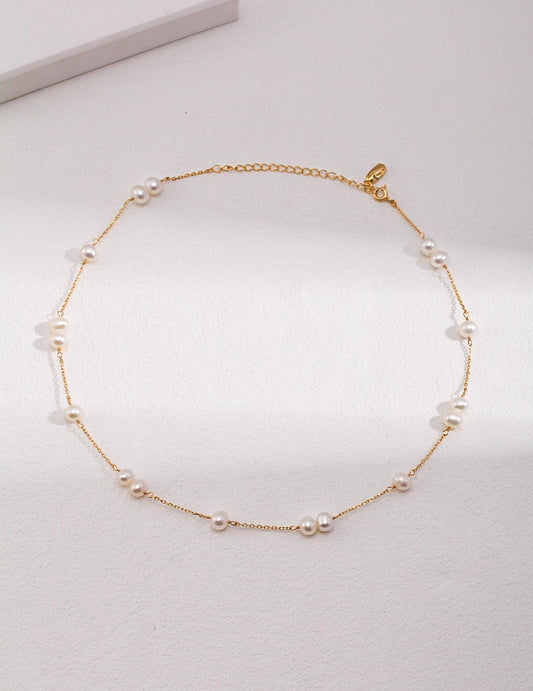 Dainty Freshwater Pearl Choker Necklace - BelleHarris