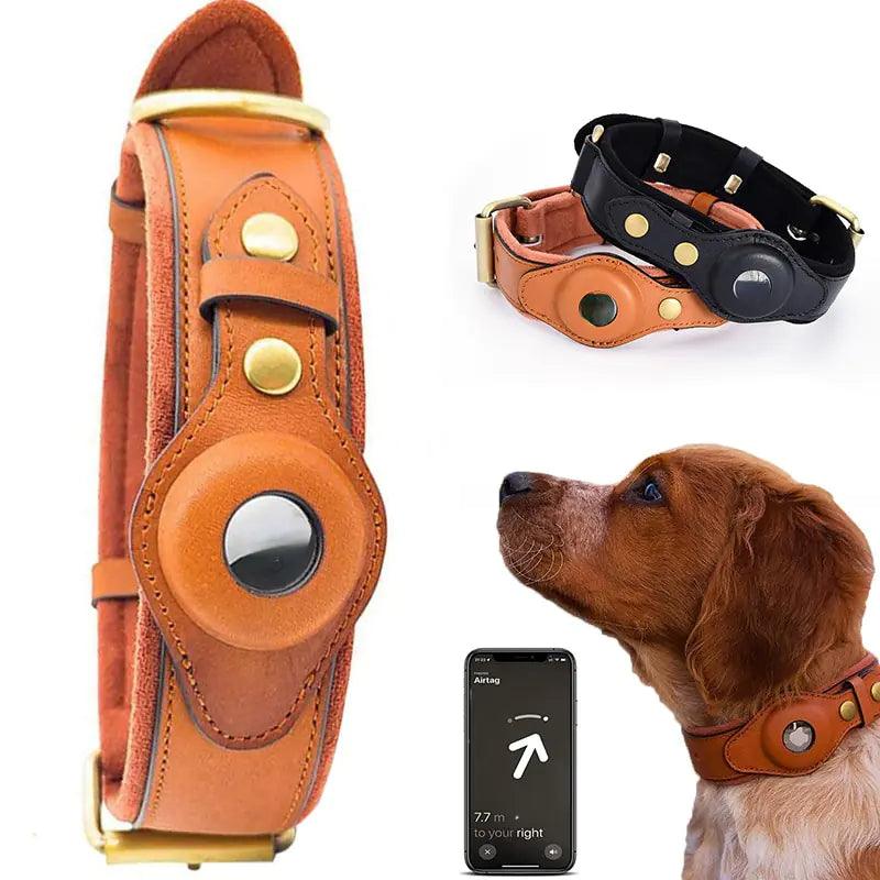 Leather Anti-Lost Dog Collar - BelleHarris