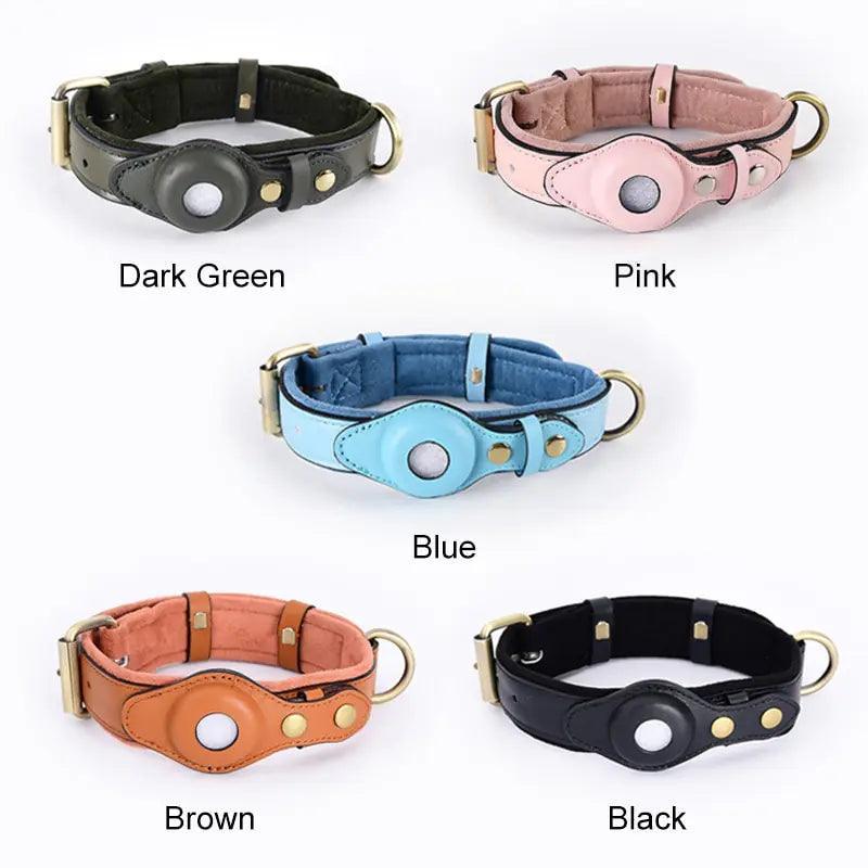 Leather Anti-Lost Dog Collar - BelleHarris