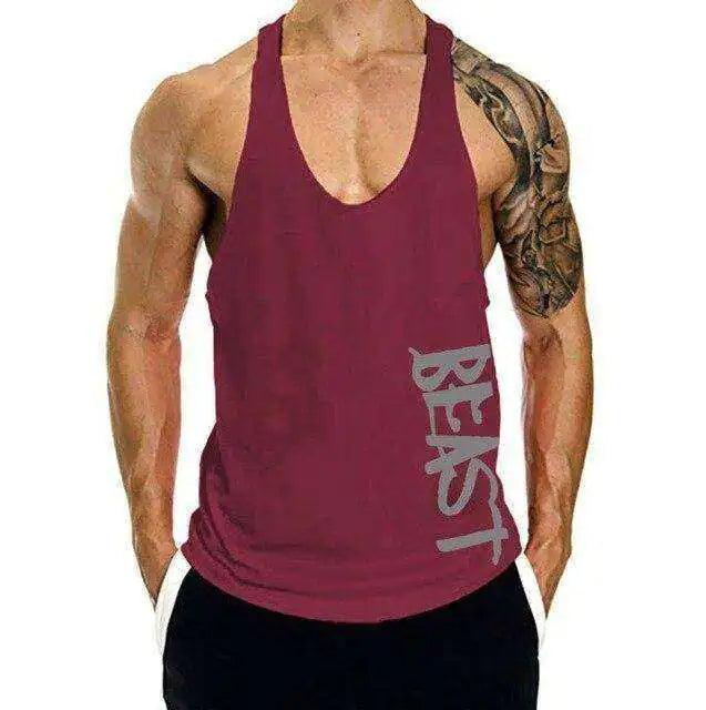 Men's gymwear- Beast Print Fitness Muscle Shirt - BelleHarris