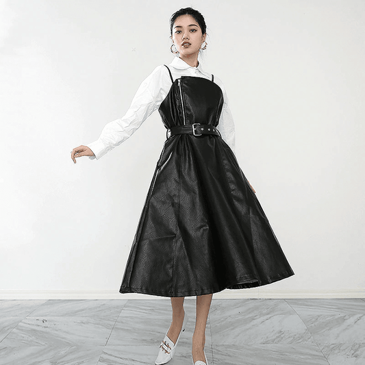 Musset Vegan Leather Dress - BelleHarris