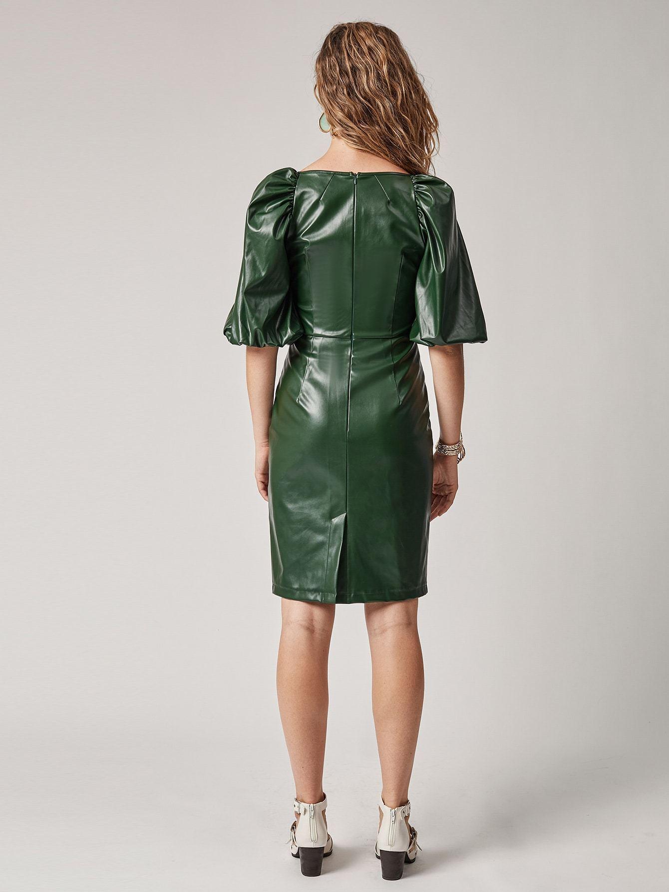 Stunning & Sweet Vegan Leather Dress - BelleHarris