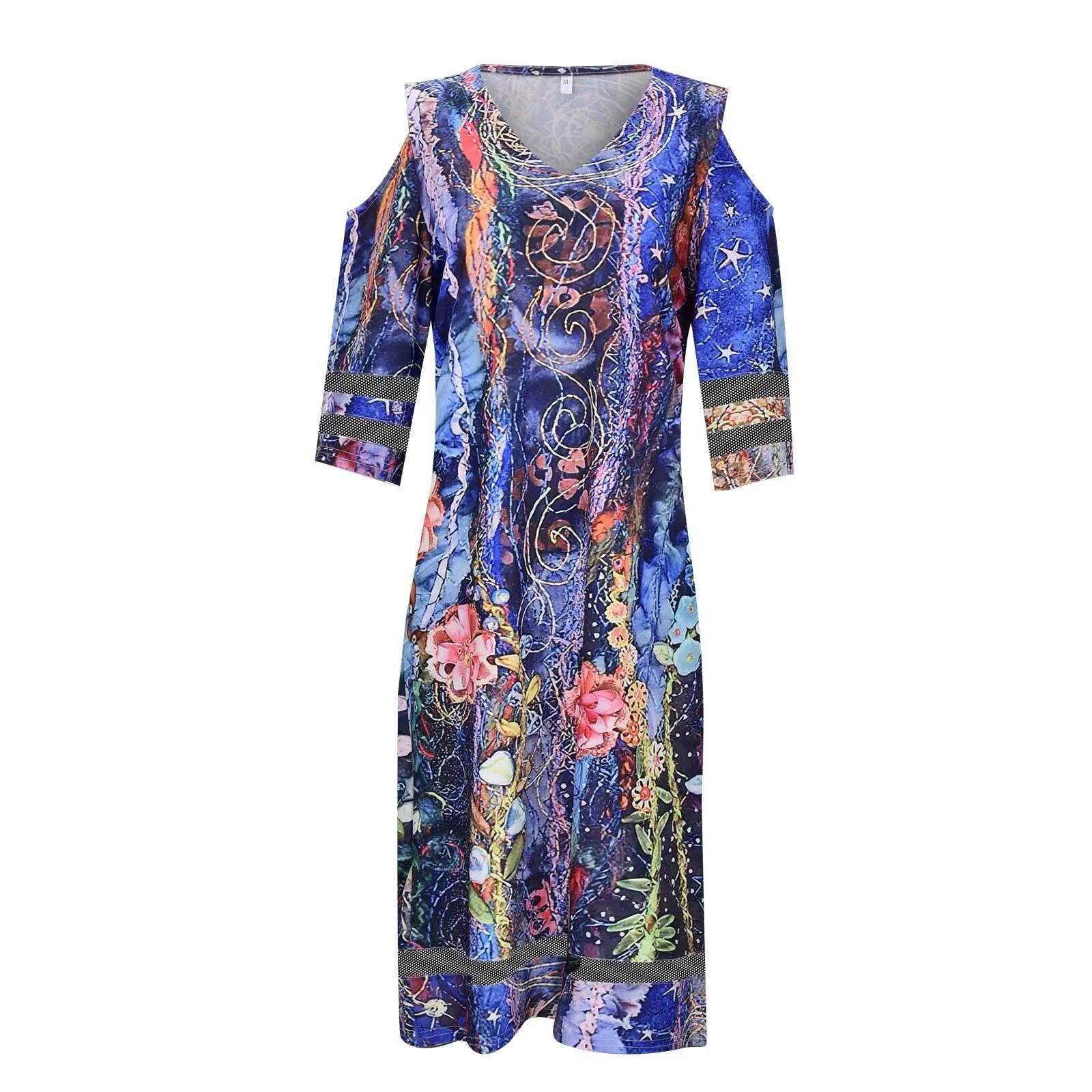 V Neck Summer Tie Dye Dresses - BelleHarris