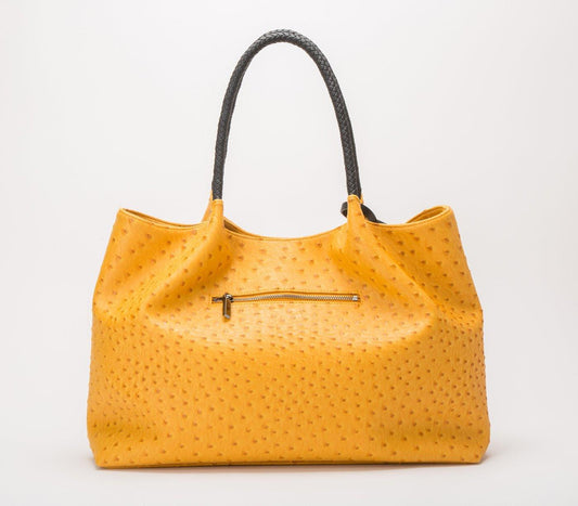 Women's luxury handbags: Naomi - Yellow Vegan Leather Tote Bag - BelleHarris